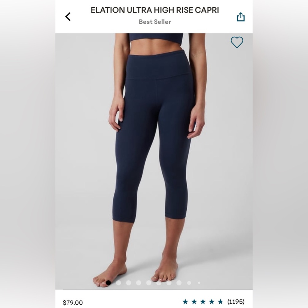 Athleta Elation Capri Navy Medium Petite